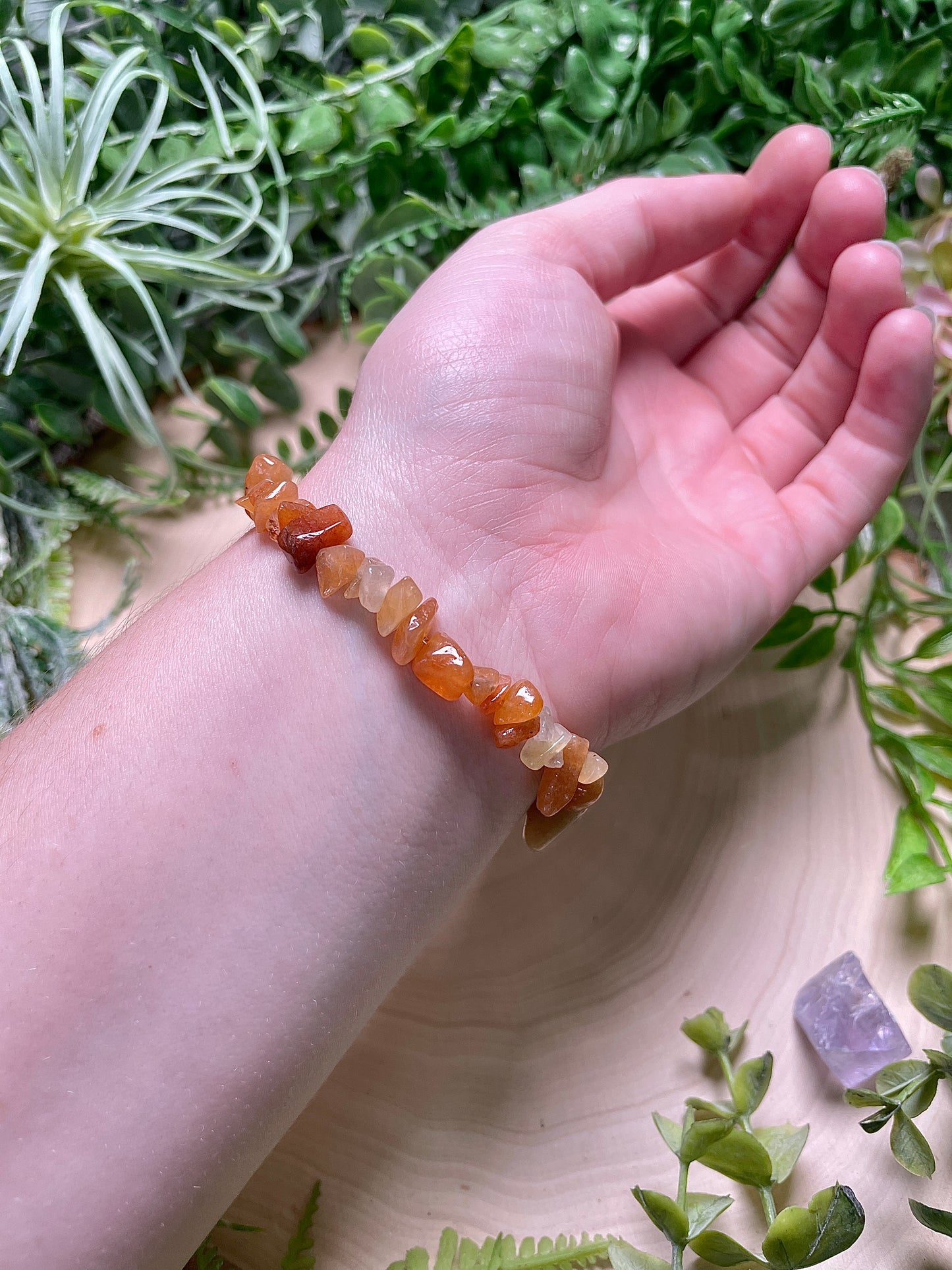 Orange Aventurine Chip Bracelet