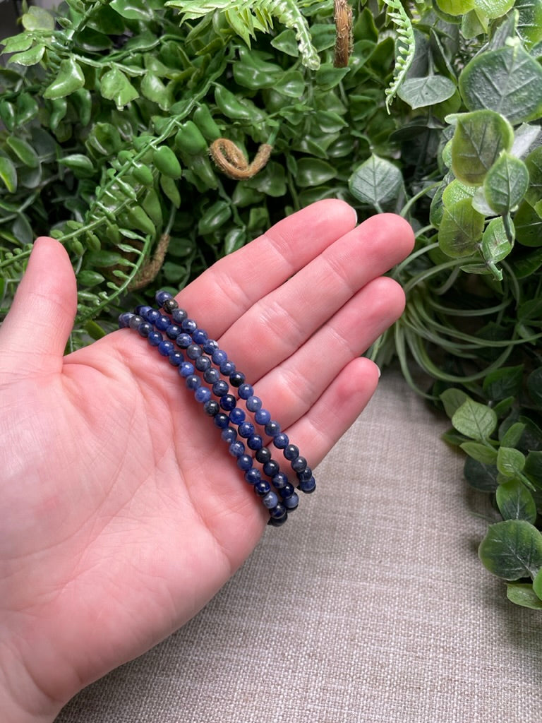 Sodalite 4mm Beaded Bracelet