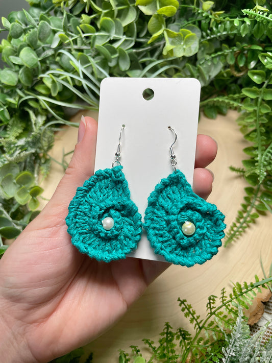 Hand Crocheted Nautilus Earrings