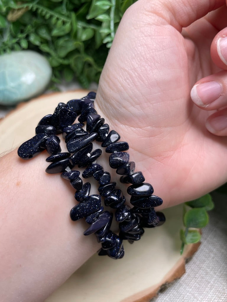 Blue Sandstone Chip Bracelet