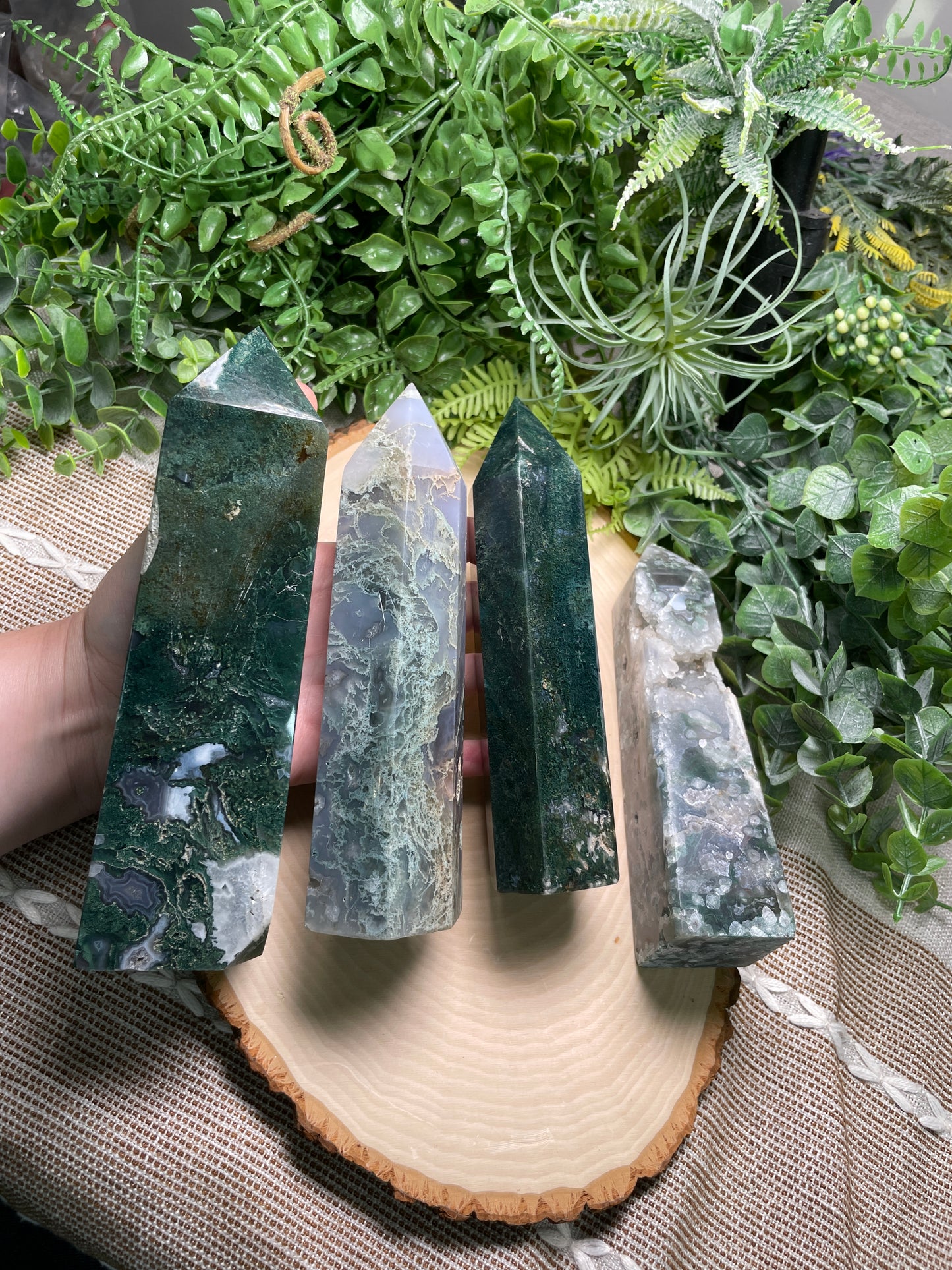 XL Moss Agate Tower