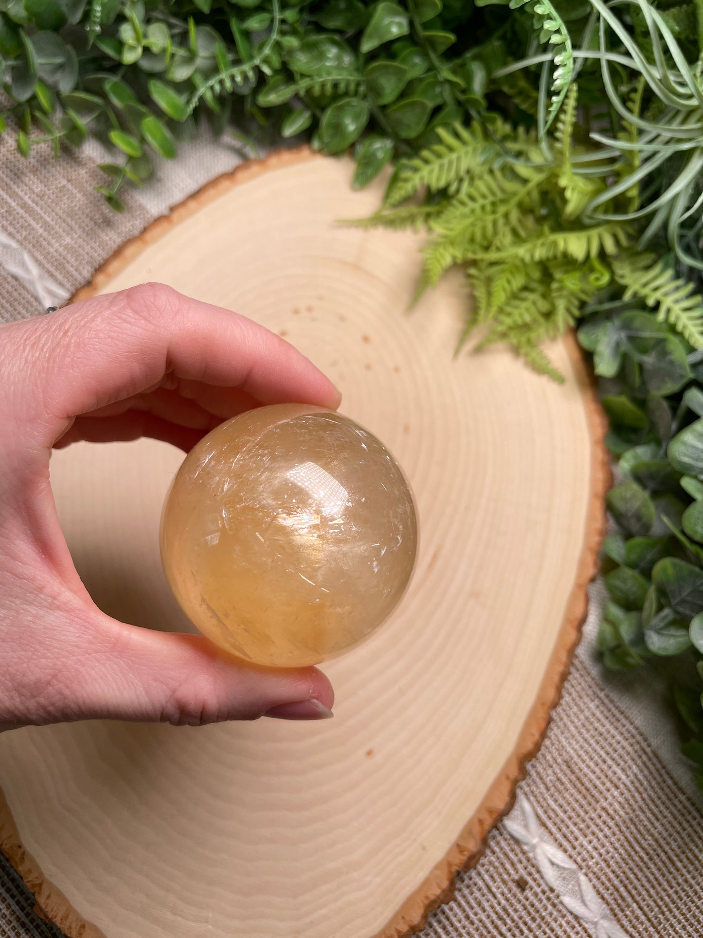 Honey Calcite Sphere