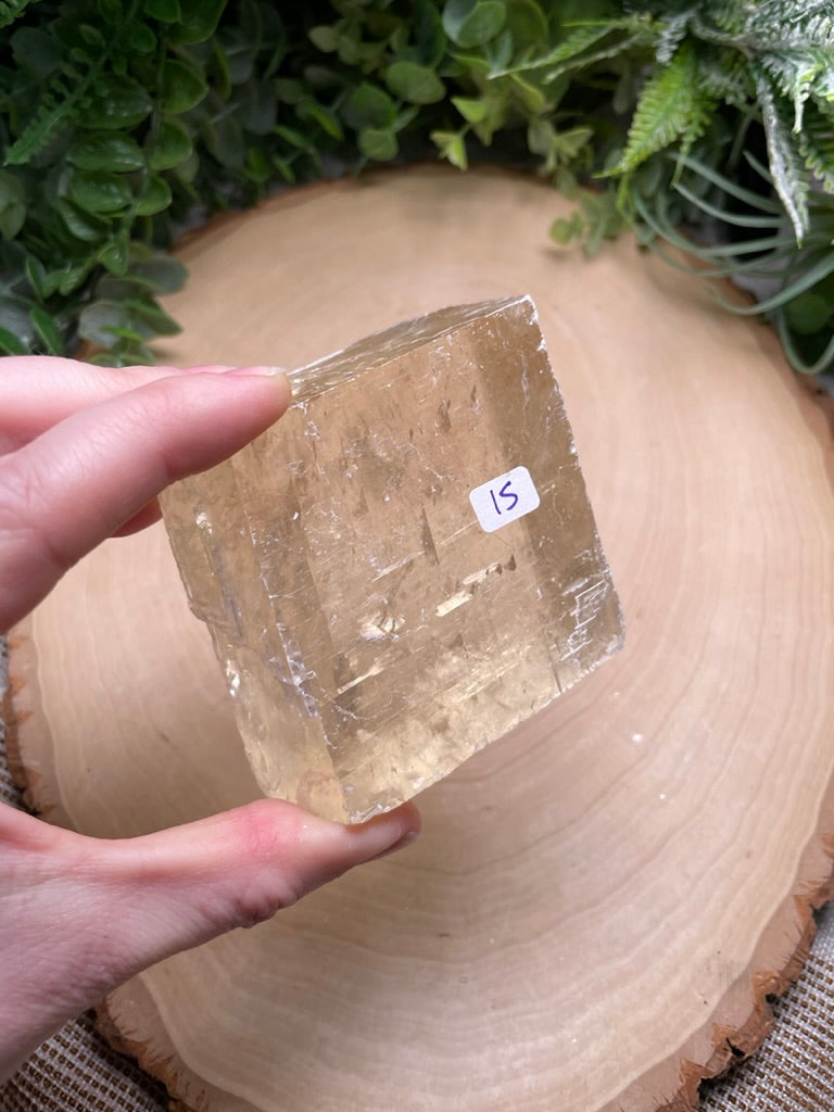 Honey Calcite Cube