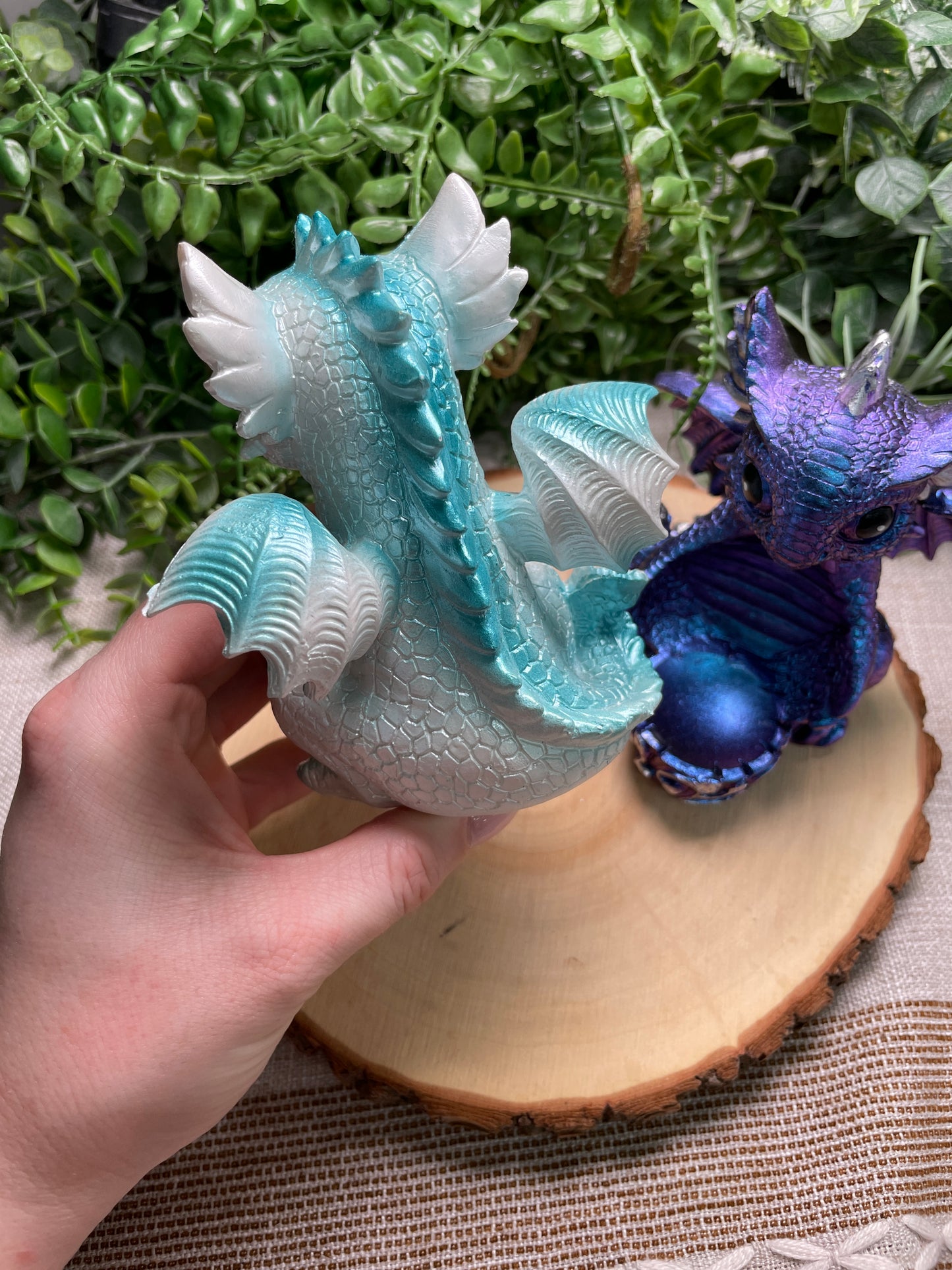 Resin Baby Dragon Sphere Stand