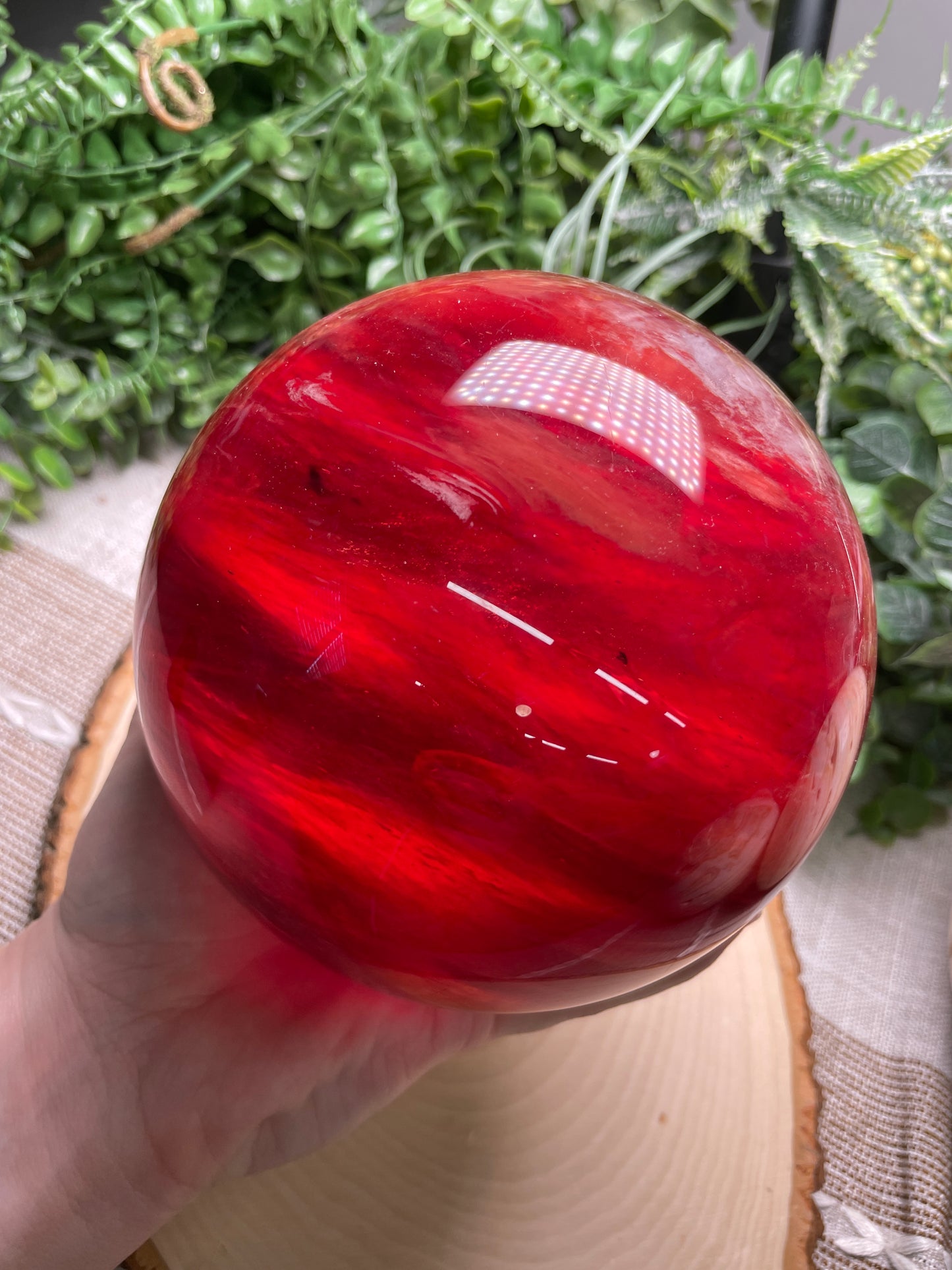 XXL Cherry Quartz (Smelted Quartz) Sphere