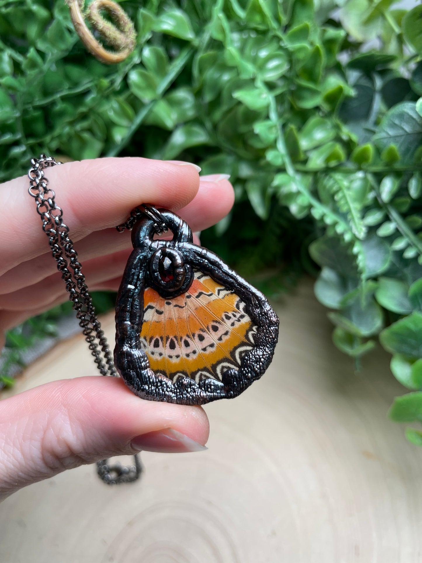 Garnet Butterfly Wing Necklace