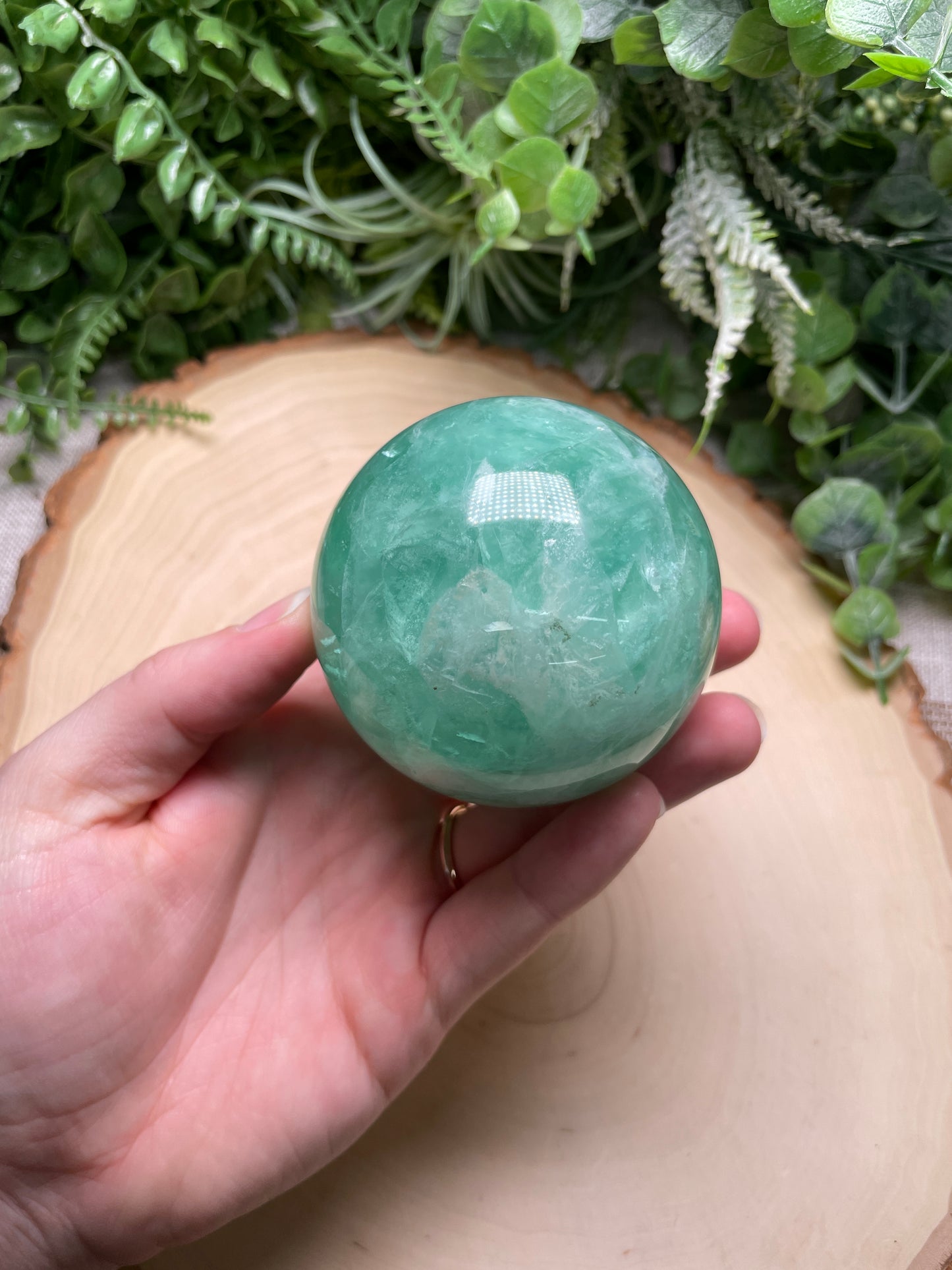 Green Fluorite Sphere