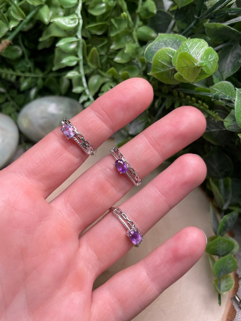 Amethyst Adjustable Ring