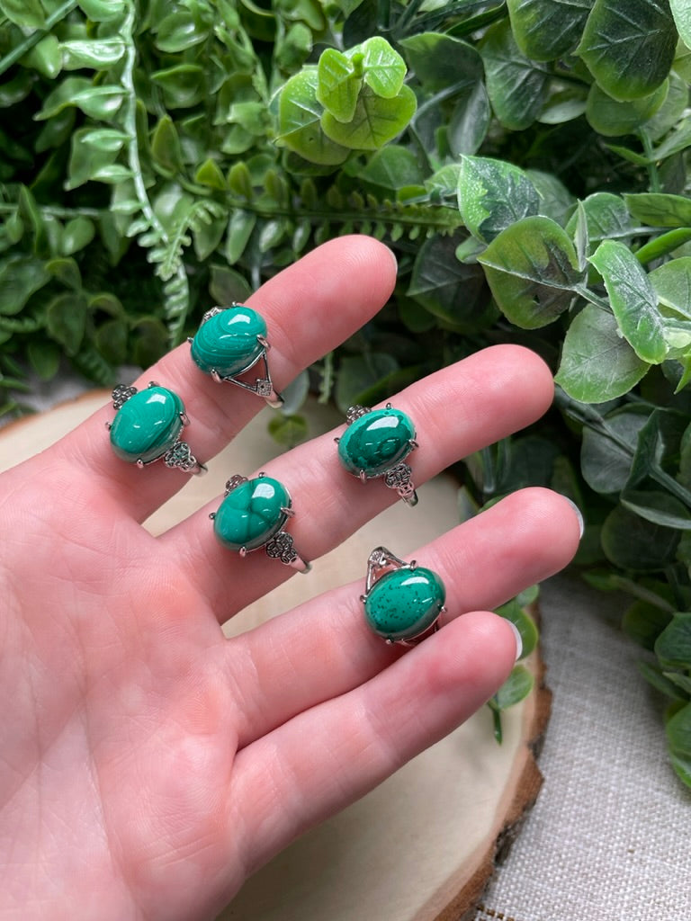 Malachite Adjustable Ring