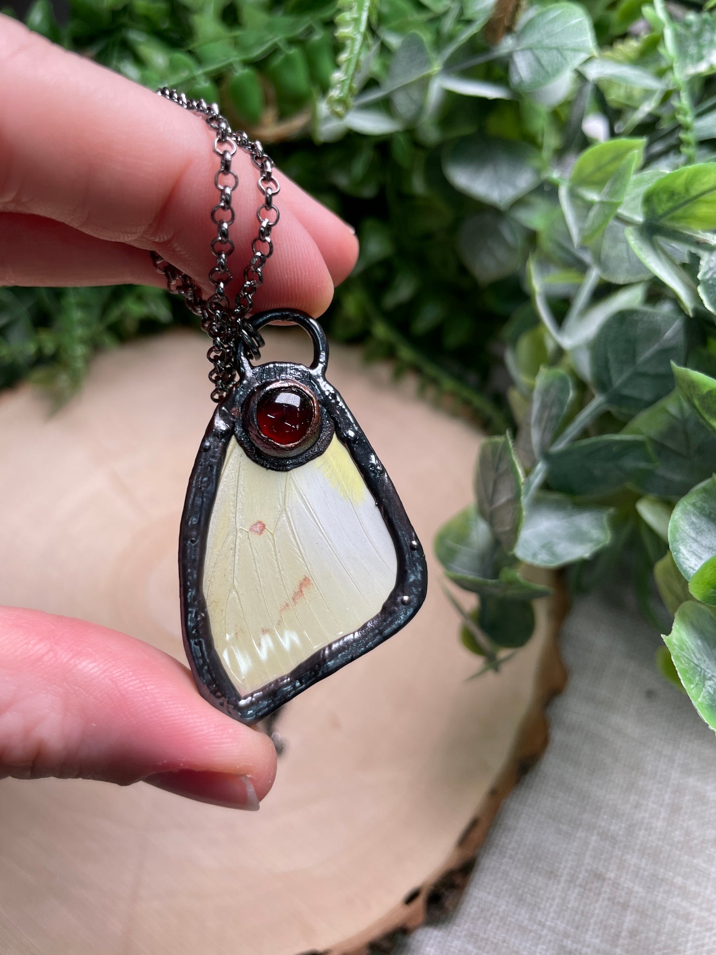 Garnet Butterfly Wing Necklace