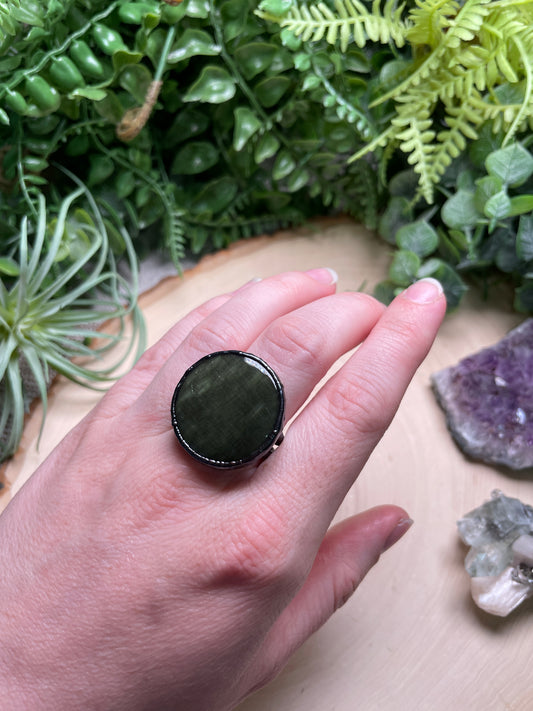 Sheen Obsidian Ring Size 8