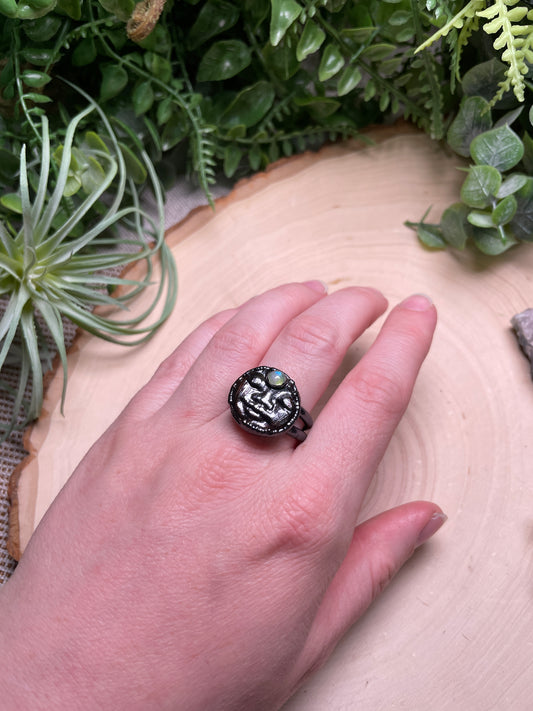 Moonstone Goddess Ring Size 8