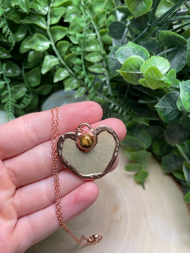 Leaf and Tigers Eye Necklace