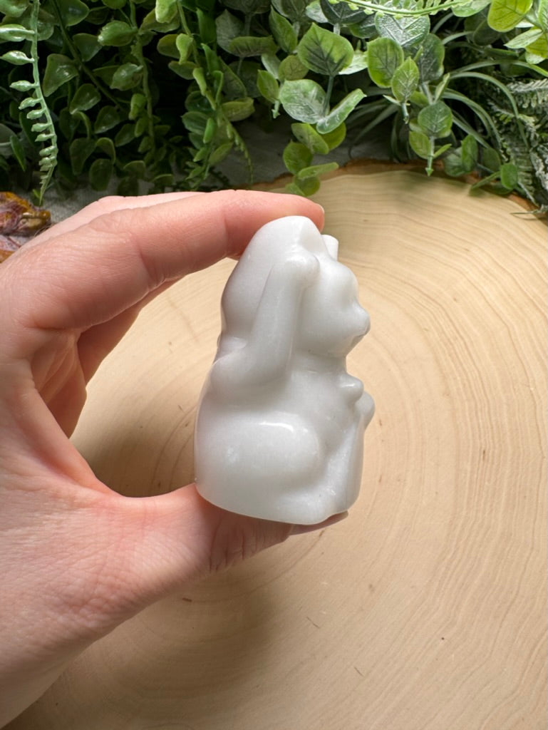 Synthetic White Jade Lucky Cat
