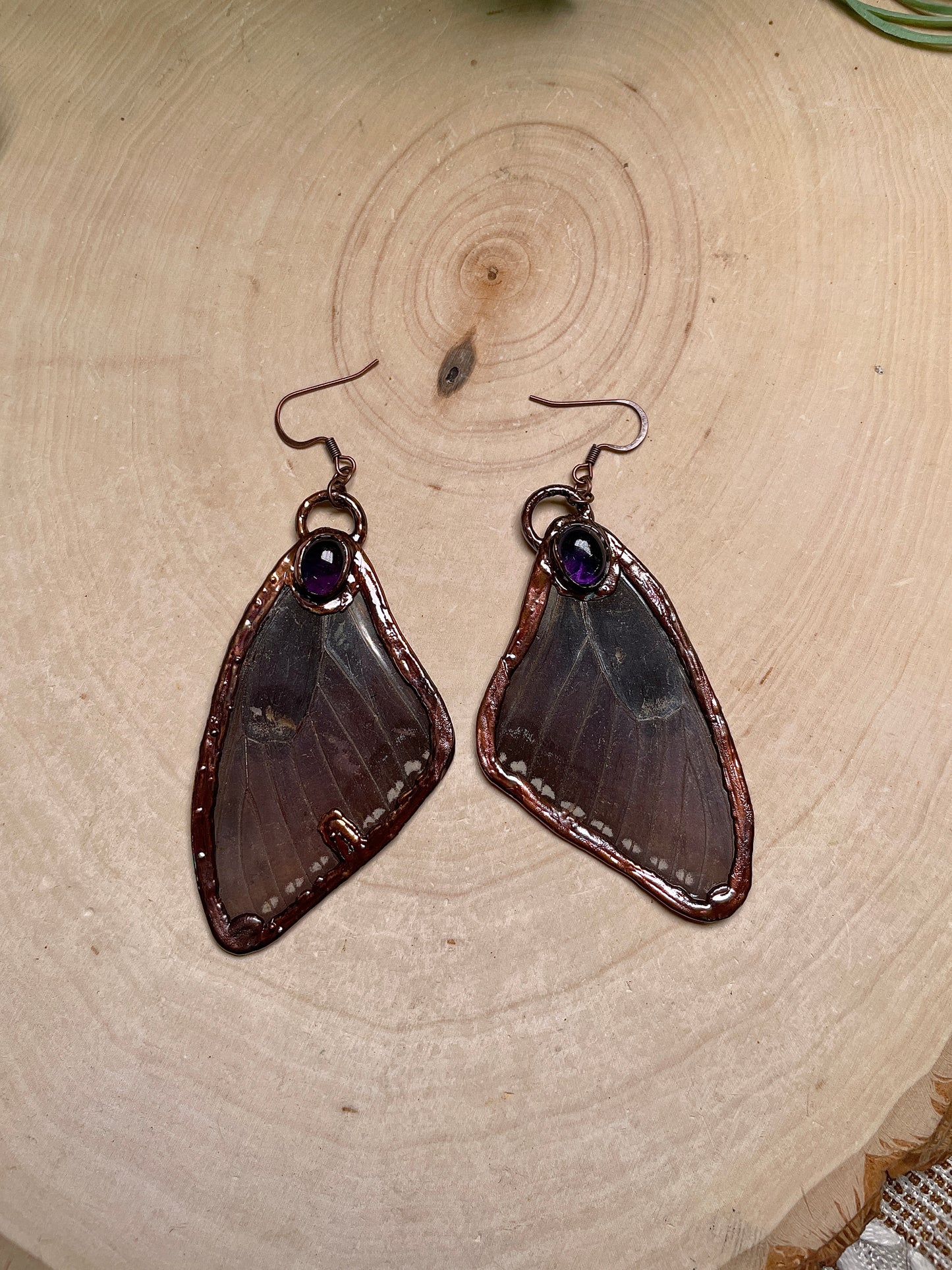 Amethyst Butterfly Wing Earrings