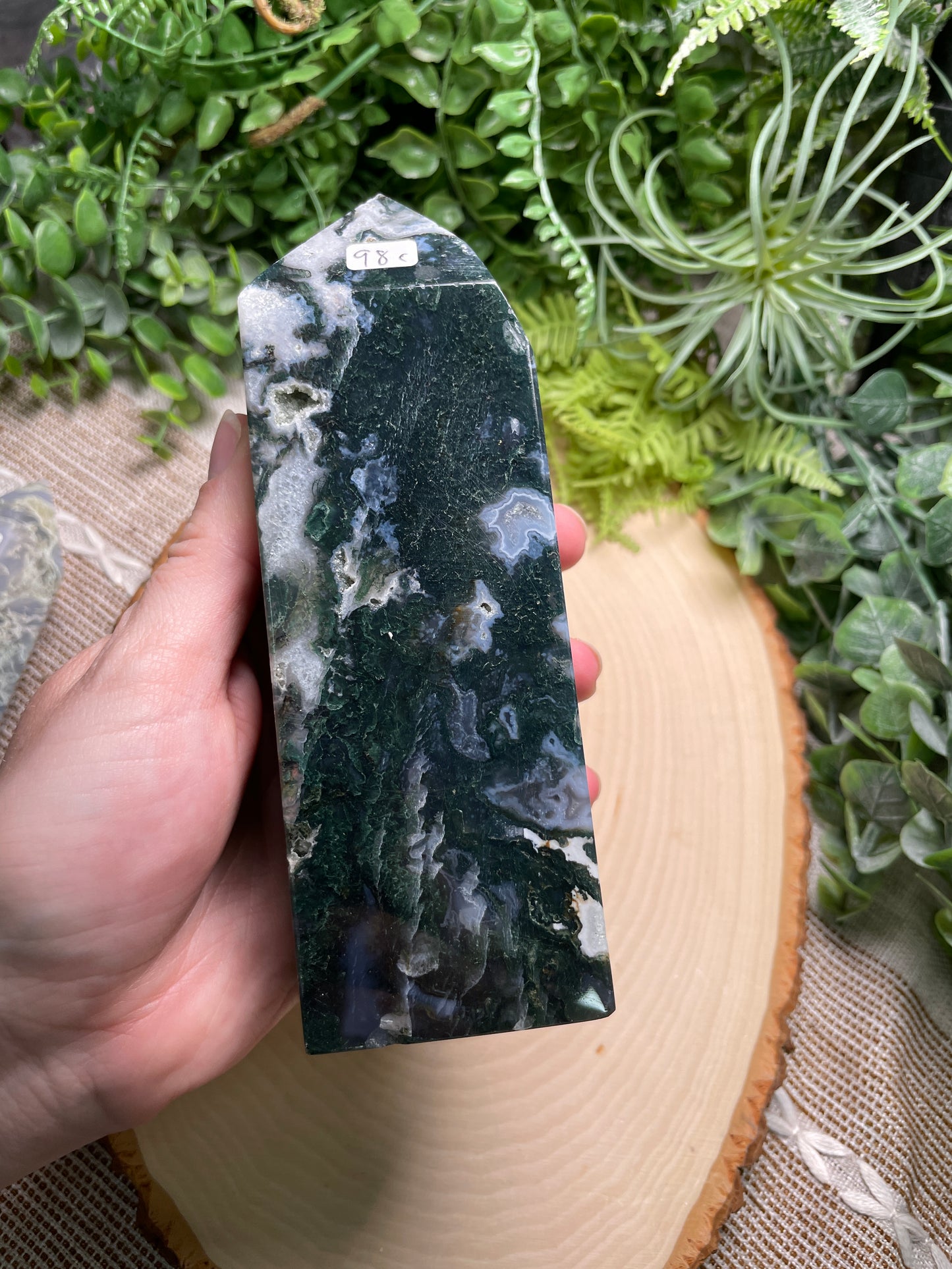 XL Moss Agate Tower