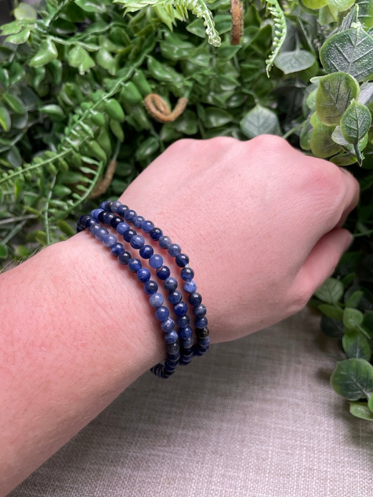 Sodalite 4mm Beaded Bracelet