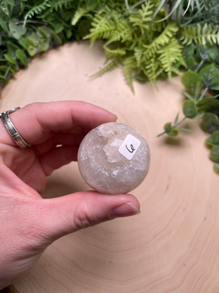 Quartz Mixture Sphere with Agate and/ or Flower Agate Inclusions