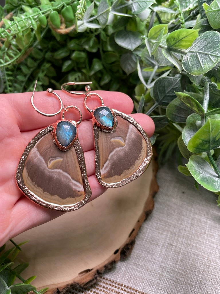 Labradorite Butterfly Wing Earrings