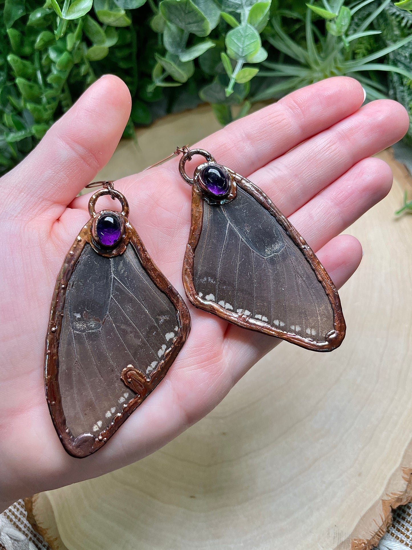 Amethyst Butterfly Wing Earrings