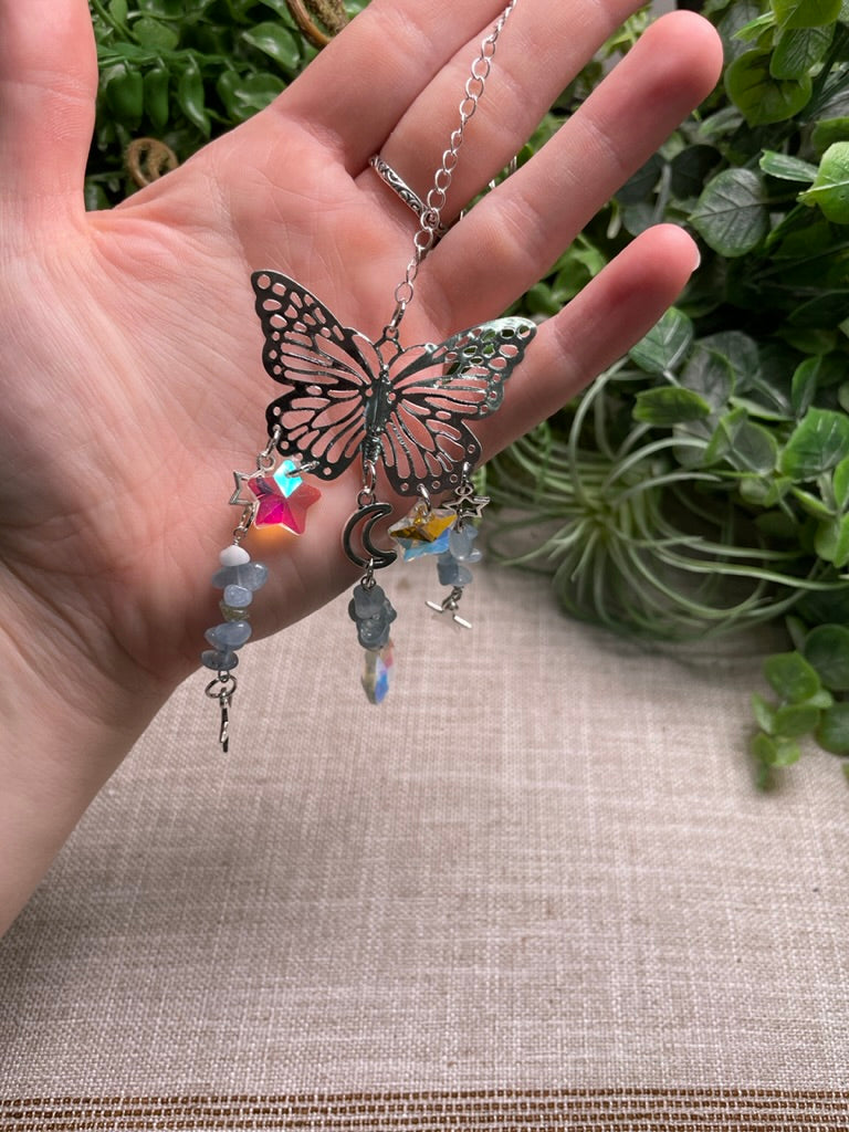 Mini Aquamarine Butterfly Suncatcher