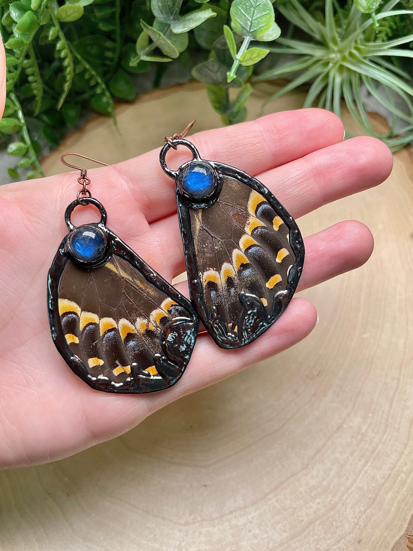 Labradorite Butterfly Wing Earrings