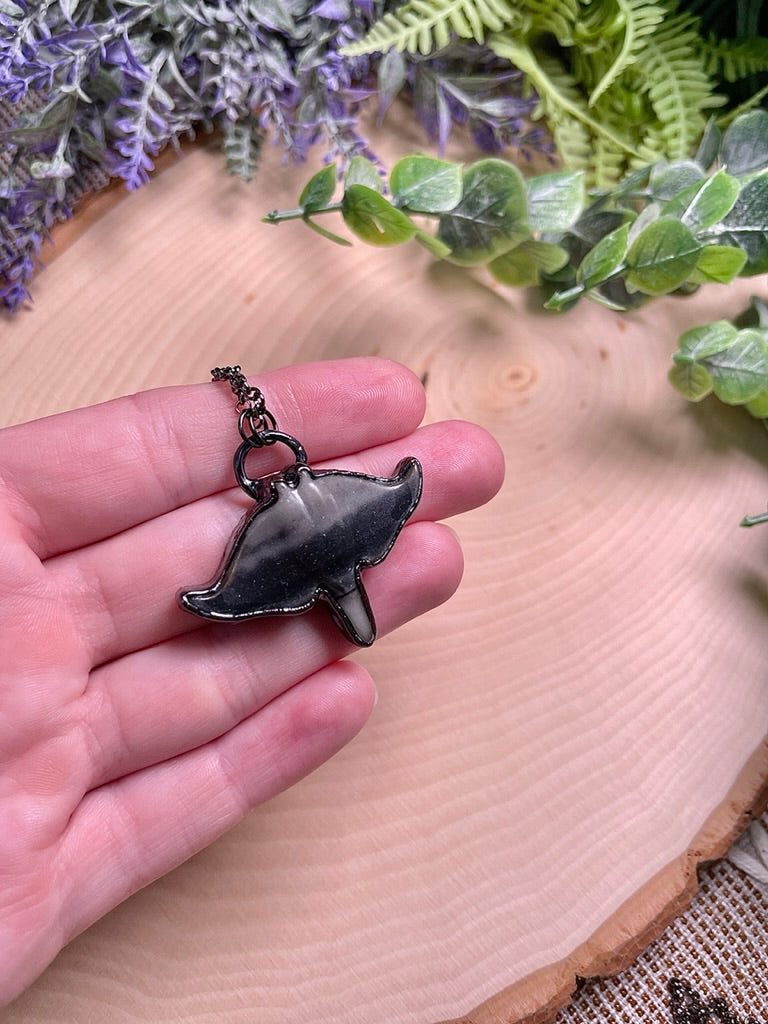 Jasper Manta Ray Necklace