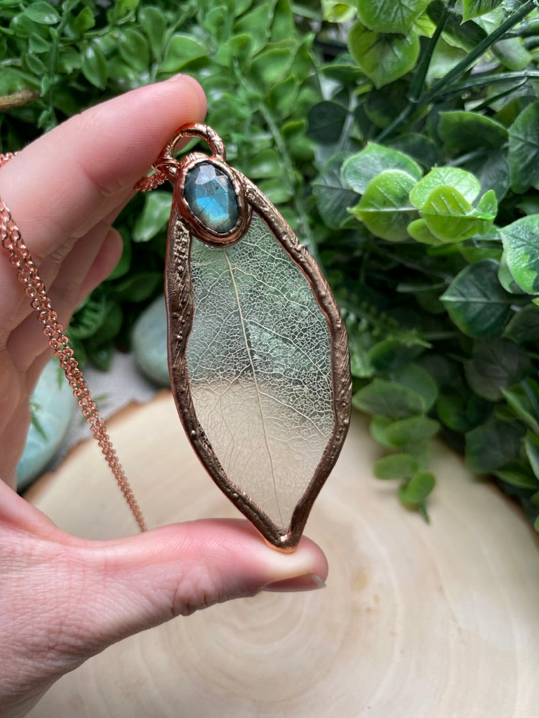 Leaf and Labradorite Necklace