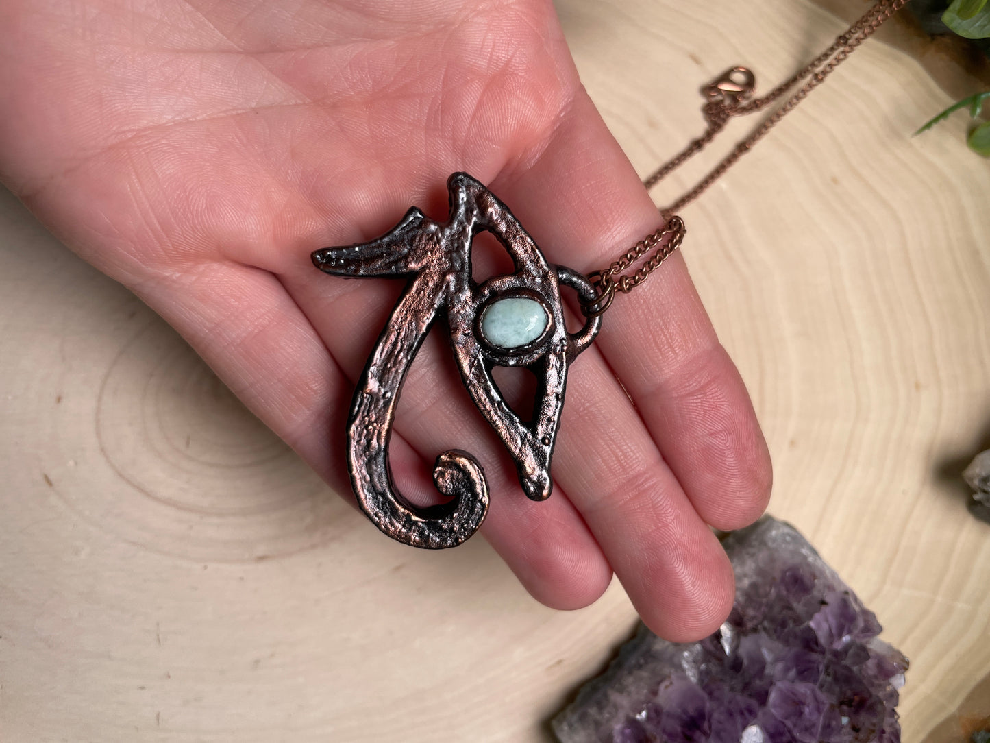 Larimar Eye of Ra Necklace