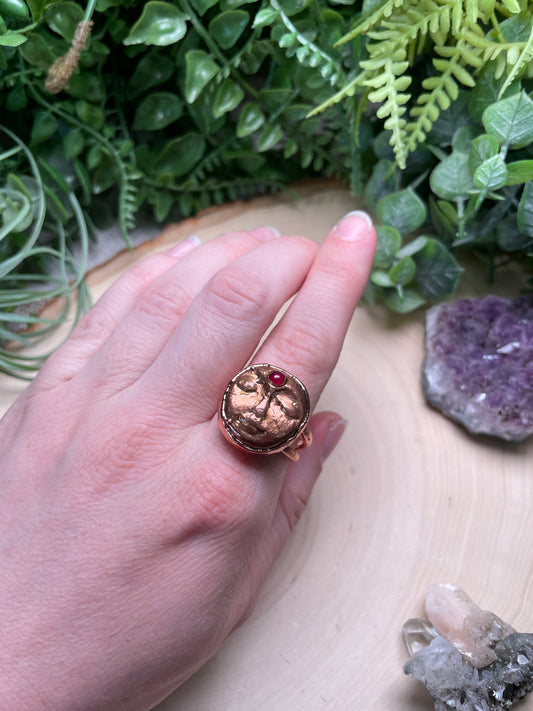 Garnet Goddess Ring Size 11
