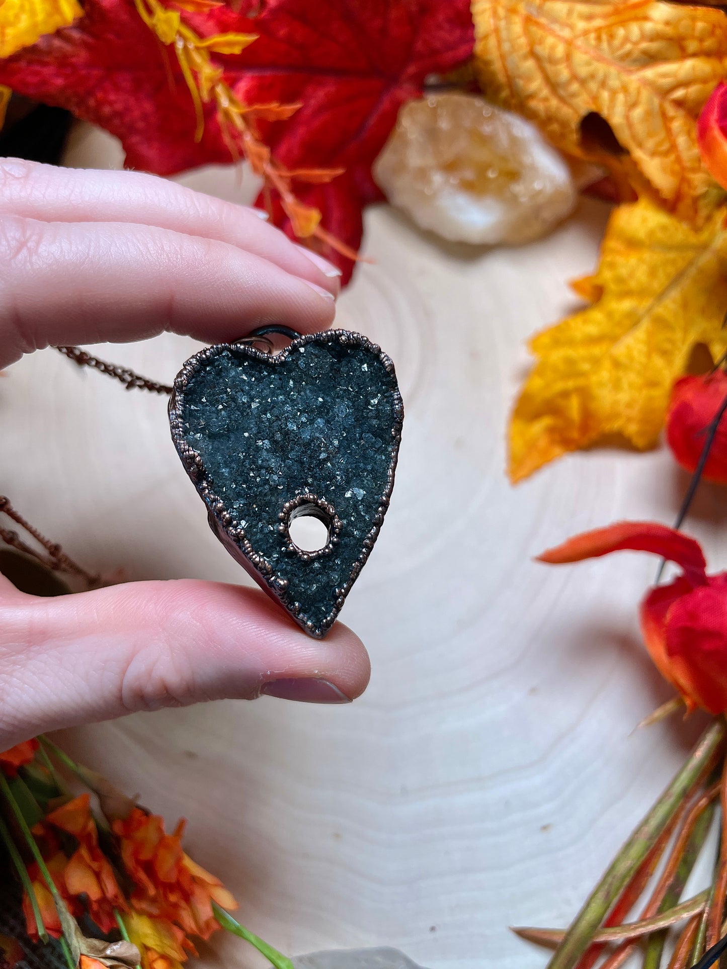 Druzy Amethyst Planchette Necklace