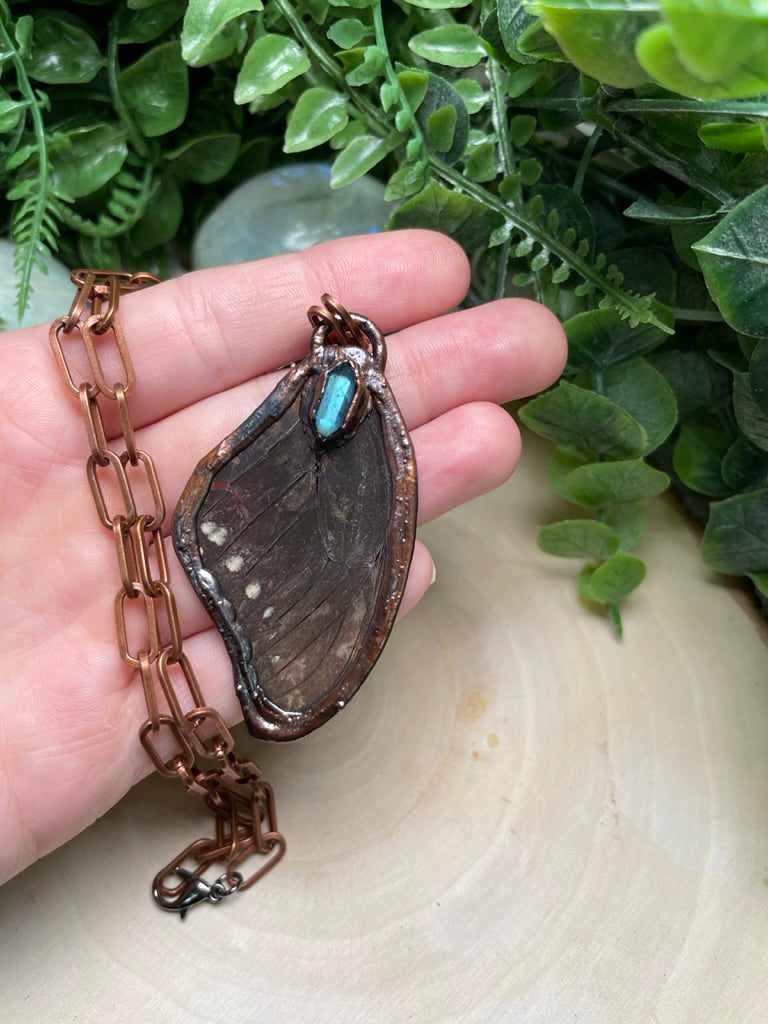 Butterfly Wing and Labradorite Necklace