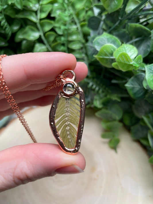 Fern and Smoky Quartz Necklace