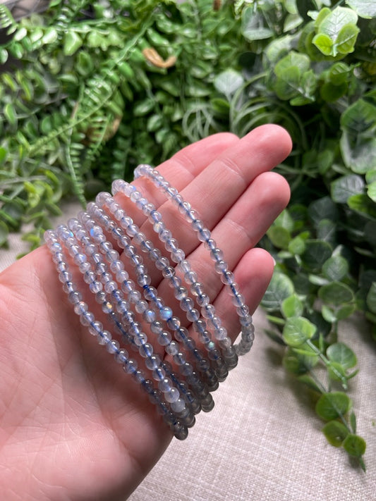 Labradorite 4mm Beaded Bracelet