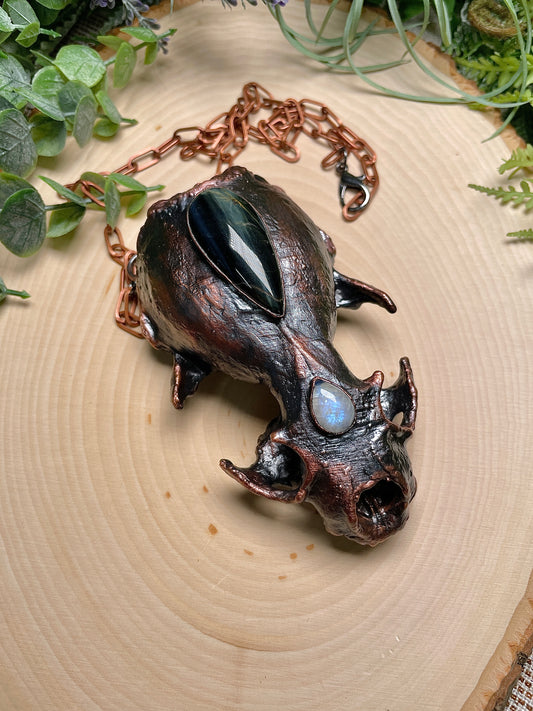 Morgana River Otter Skull Necklace