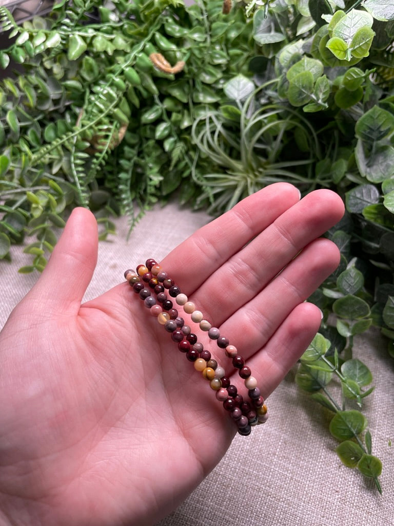 Mookaite Jasper 4mm Beaded Bracelet