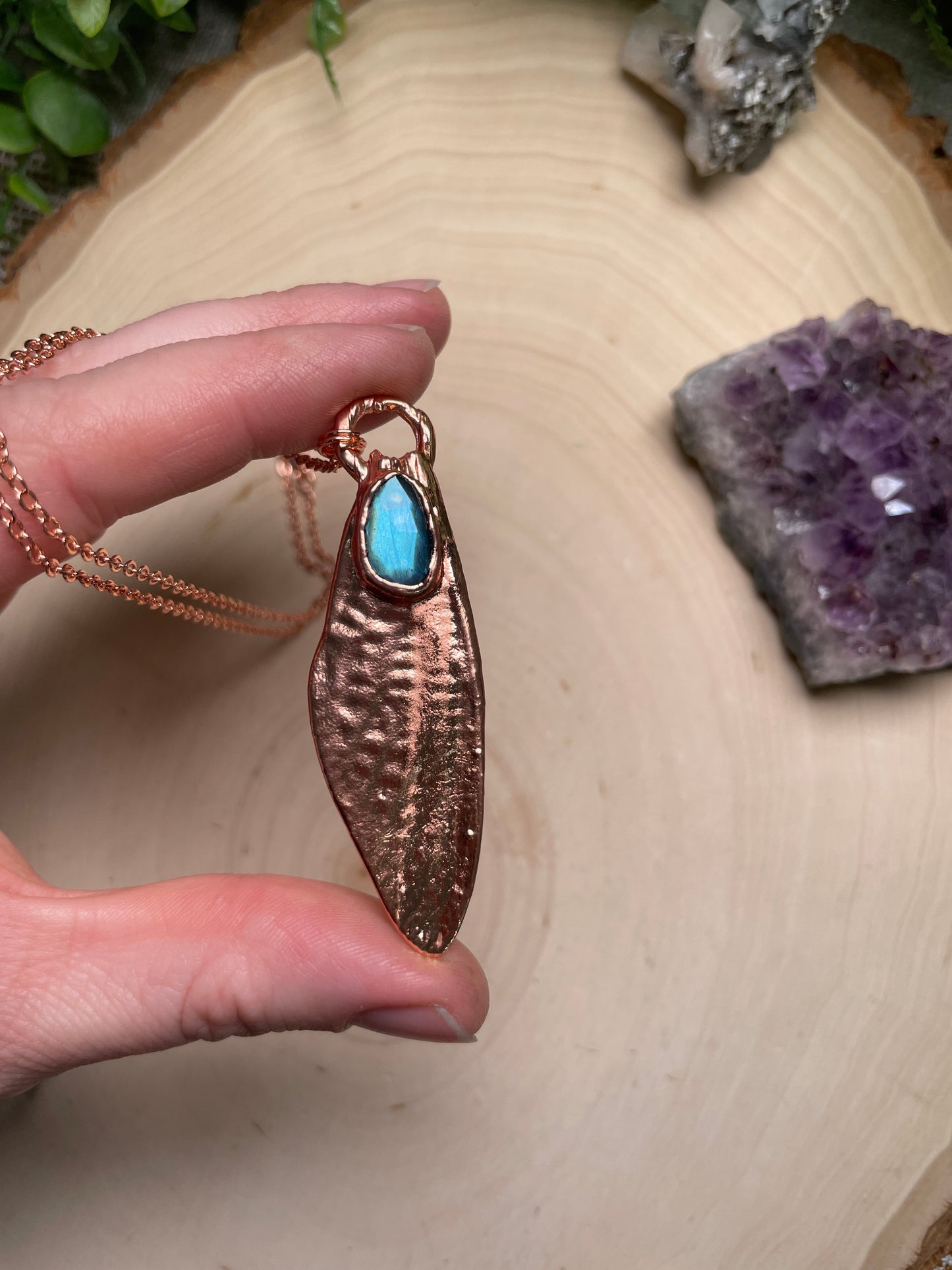 Labradorite Cicada Wing Necklace