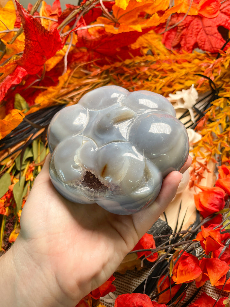 Druzy Agate Pumpkin/ Jack-O-Lantern