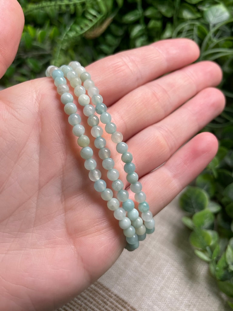 Amazonite 4mm Beaded Bracelet