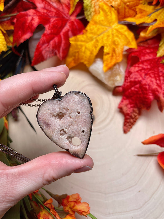 Pink Amethyst Planchette Necklace