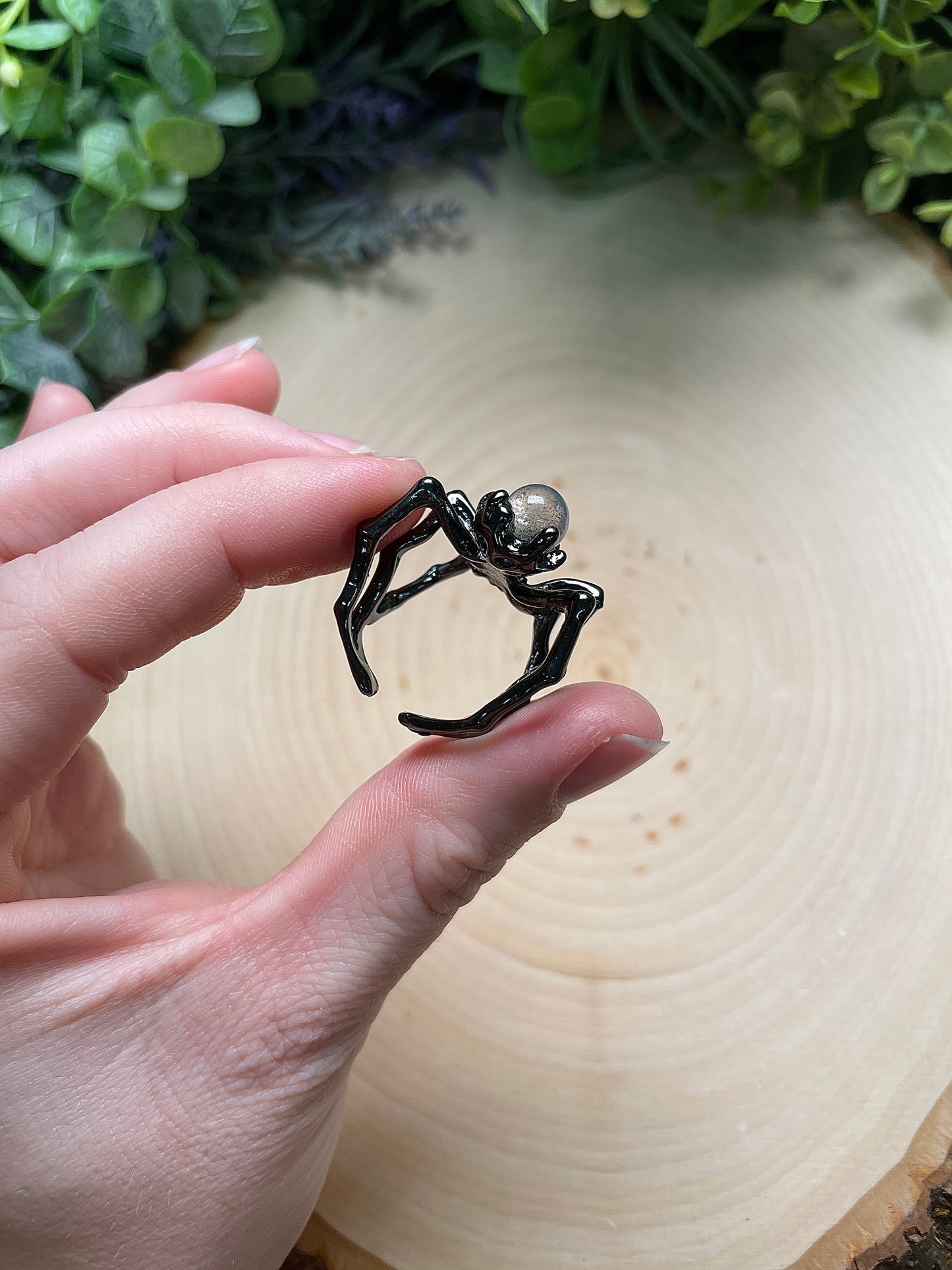 Labradorite Spider Adjustable Ring