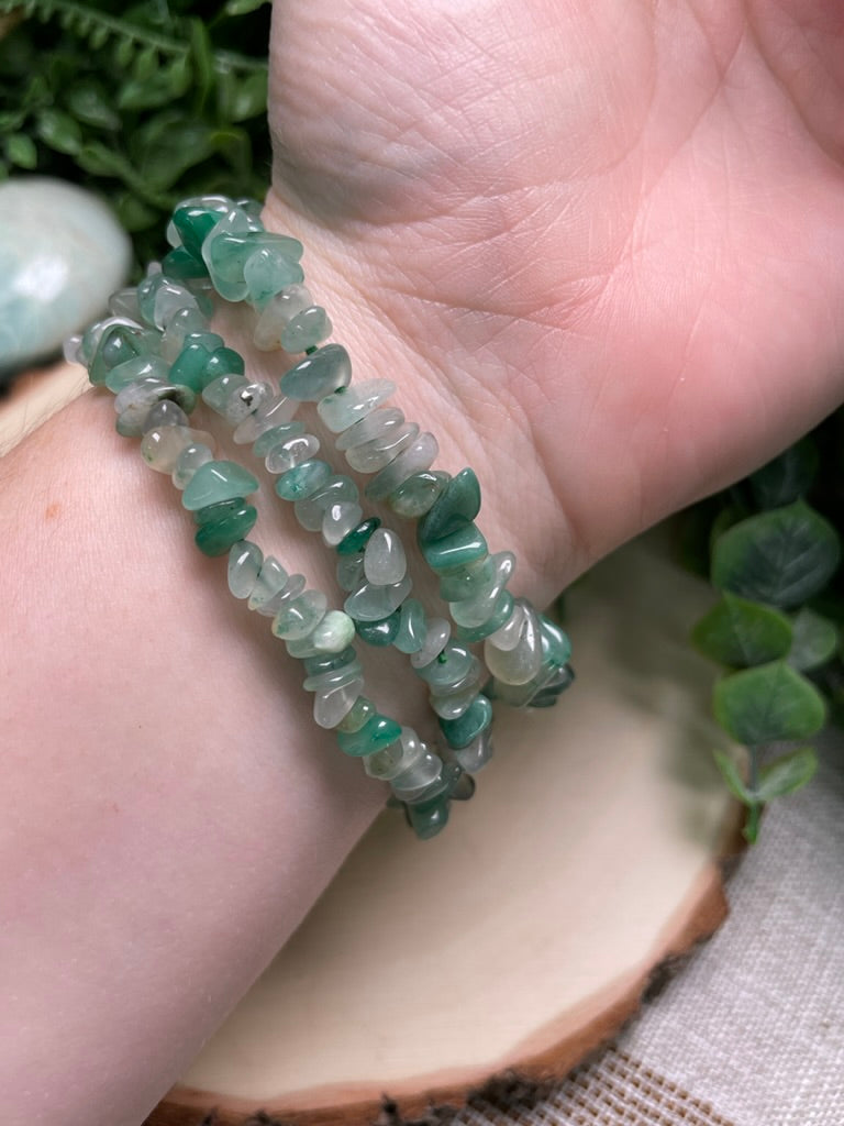 Green Agate Chip Bracelet