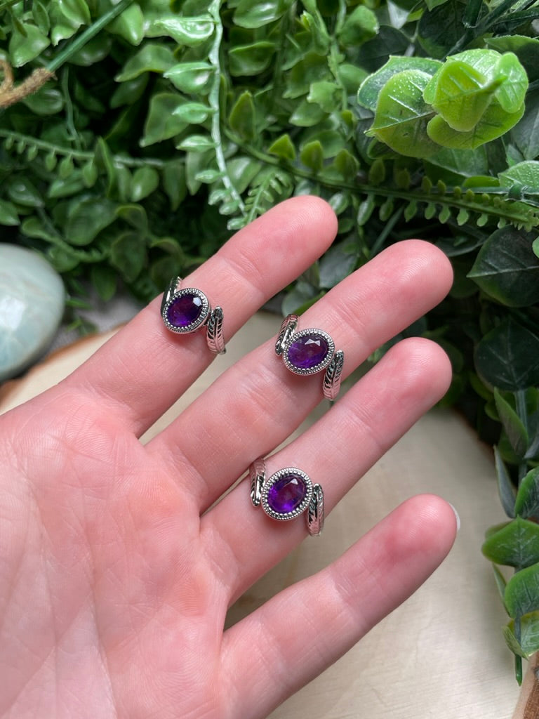 Amethyst Adjustable Ring