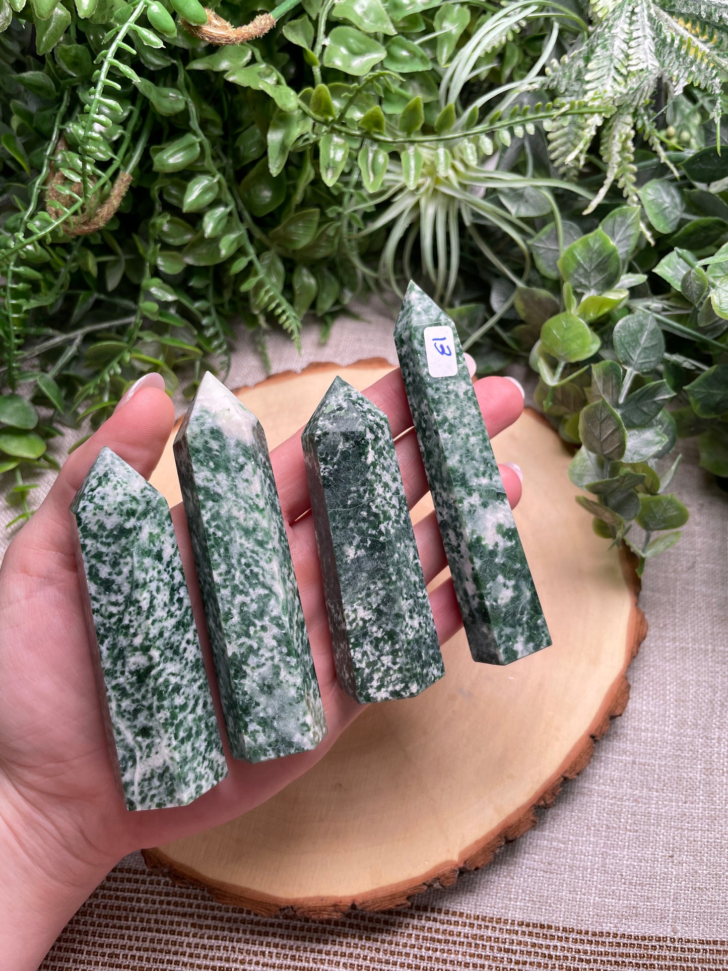 Green Speckled Jasper Tower