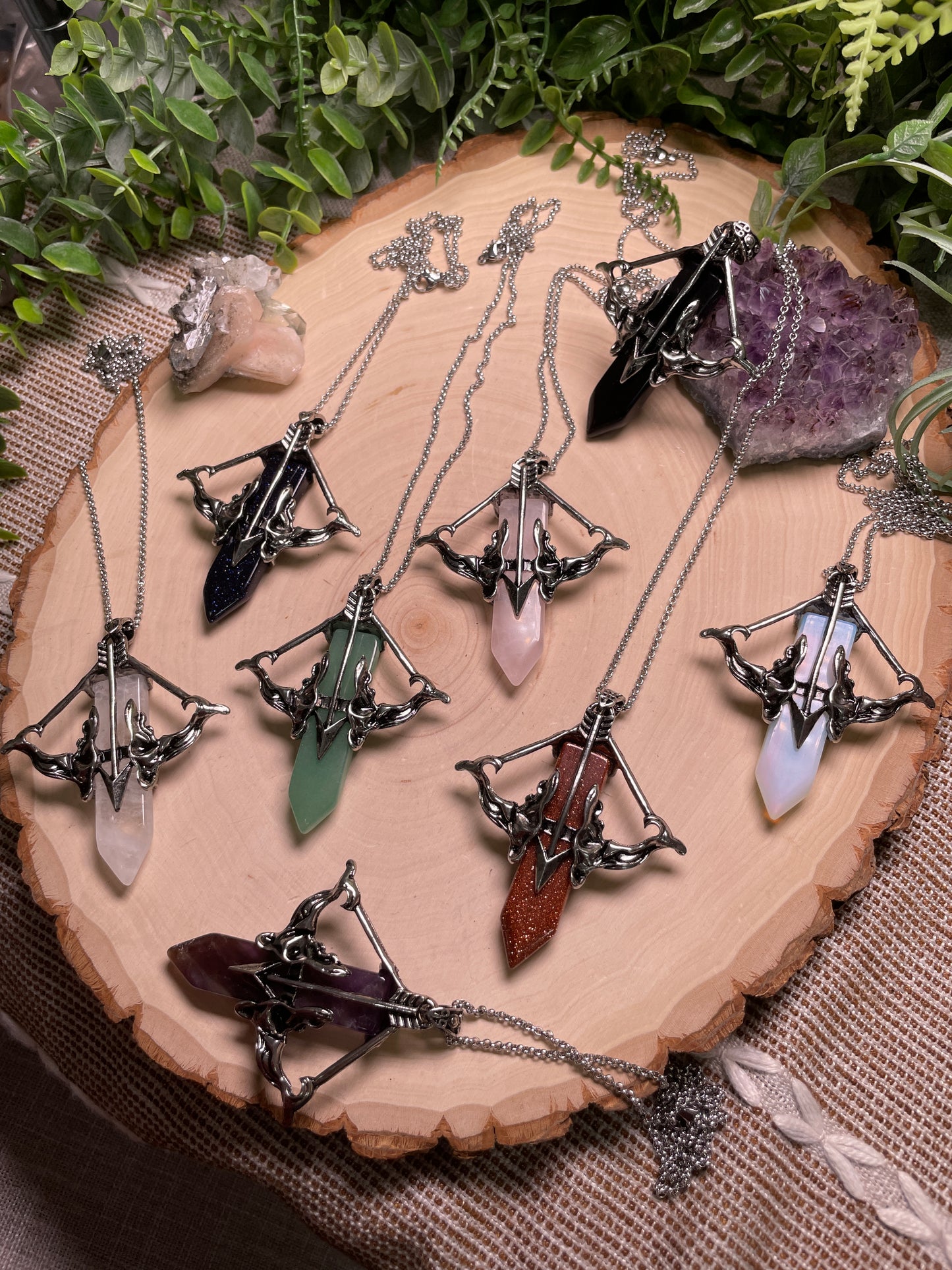 Crystal Crossbow Necklace