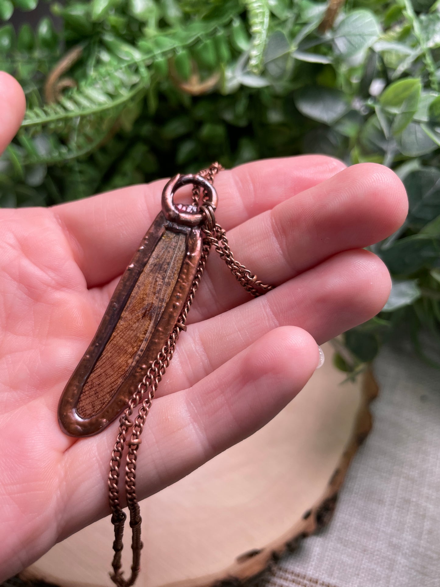 Amethyst Grasshopper Wing Necklace