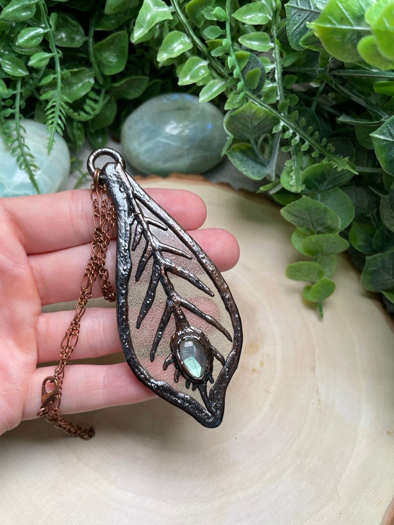 Leaf and Labradorite Necklace