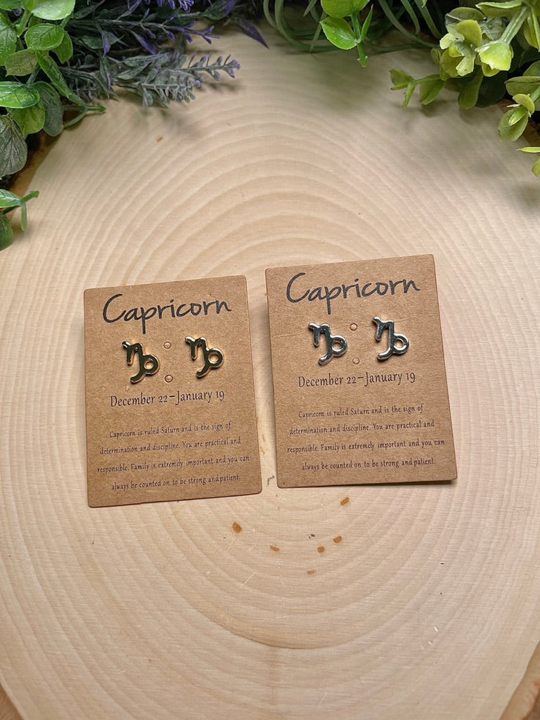 Capricorn Stud Earrings