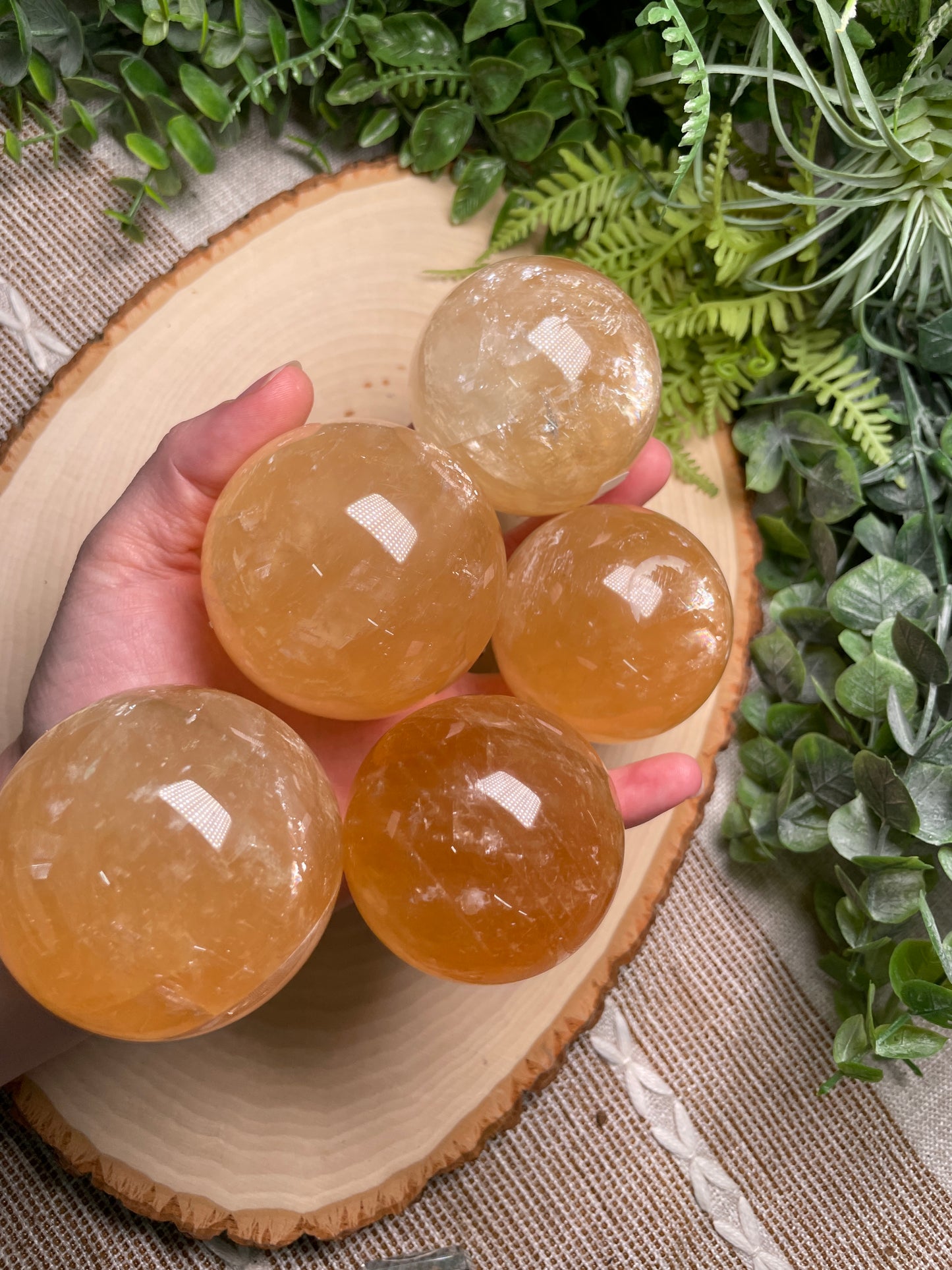 Honey Calcite Sphere