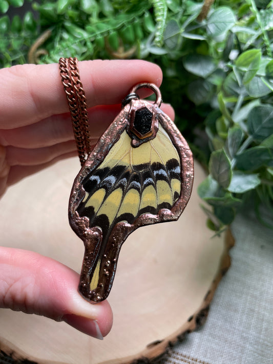 Black Rutile Quartz Butterfly Wing Necklace